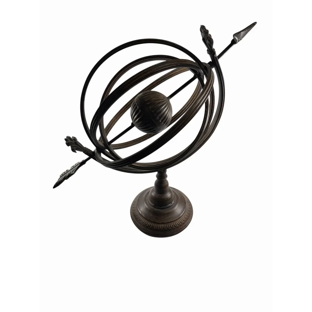 Vintage French Country Iron‎ Garden Armillary Sundial English Garden Decor